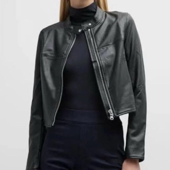 SPANX Black Faux Leather Moto Jacket - Picture 3 of 5